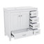 Meuble-lavabo de 36 po avec lavabo, meuble-lavabo avec 5 tiroirs à fermeture en douceur et 2 portes à fermeture en douceur, meuble-lavabo de rangement multifonctionnel-1824873973