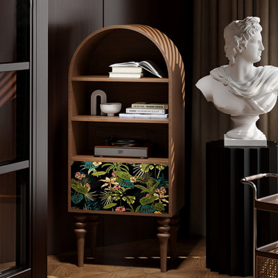 French Style Retro Arch Solid Wood Bookcase