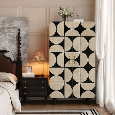 Armoire de rangement rétro peinte