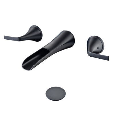 2-handle Bathroom Faucet with Drain Assembly