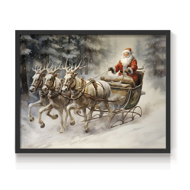 «Chirstmas Art» - CECLXII - Reproduction encadrée - Restickable, H 11 po x l 14 po, Noir, noir, noir, noir