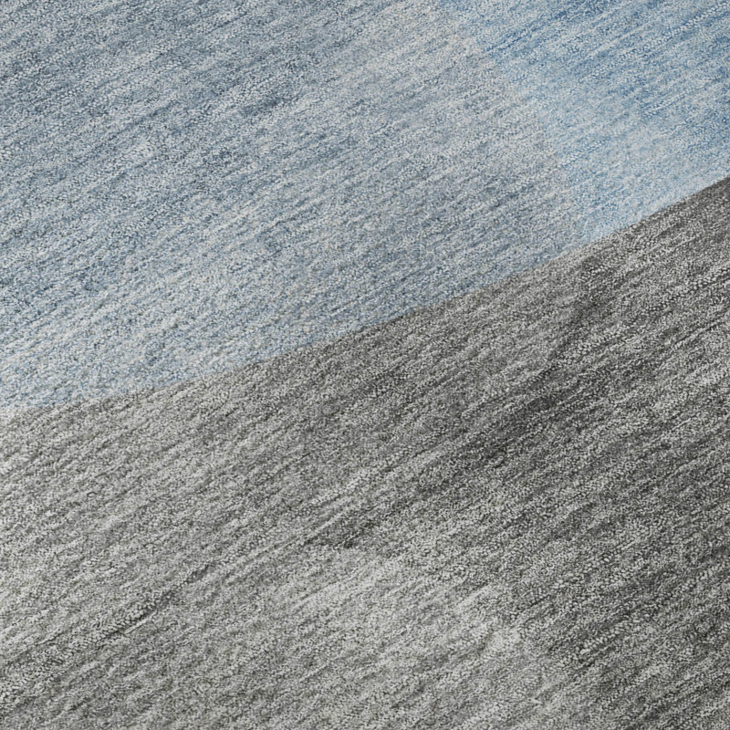 Premium Machine Washable Mayfield AMF2121 Blocks Rug, Denim, 8' x 10'