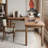 Walnut L-Shaped Solid Wood Writing desk with drawers desk-774418804-774418807