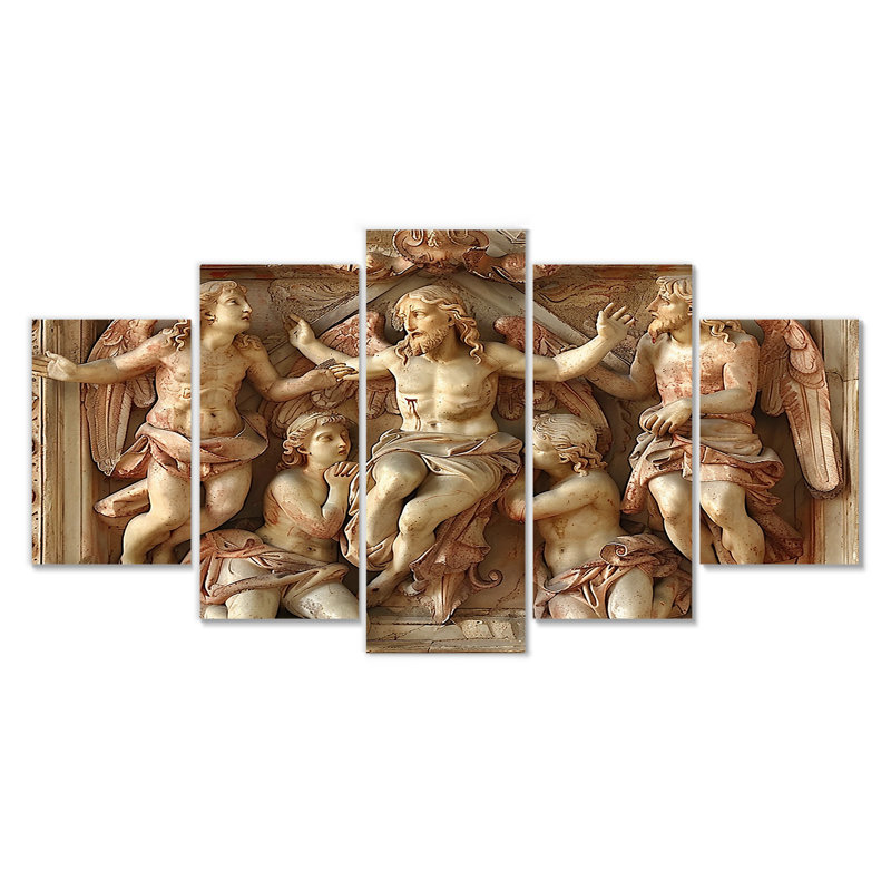 Ensemble de 5 décorations murales Tymeo - Christianisme, H 32 po x l 60 po