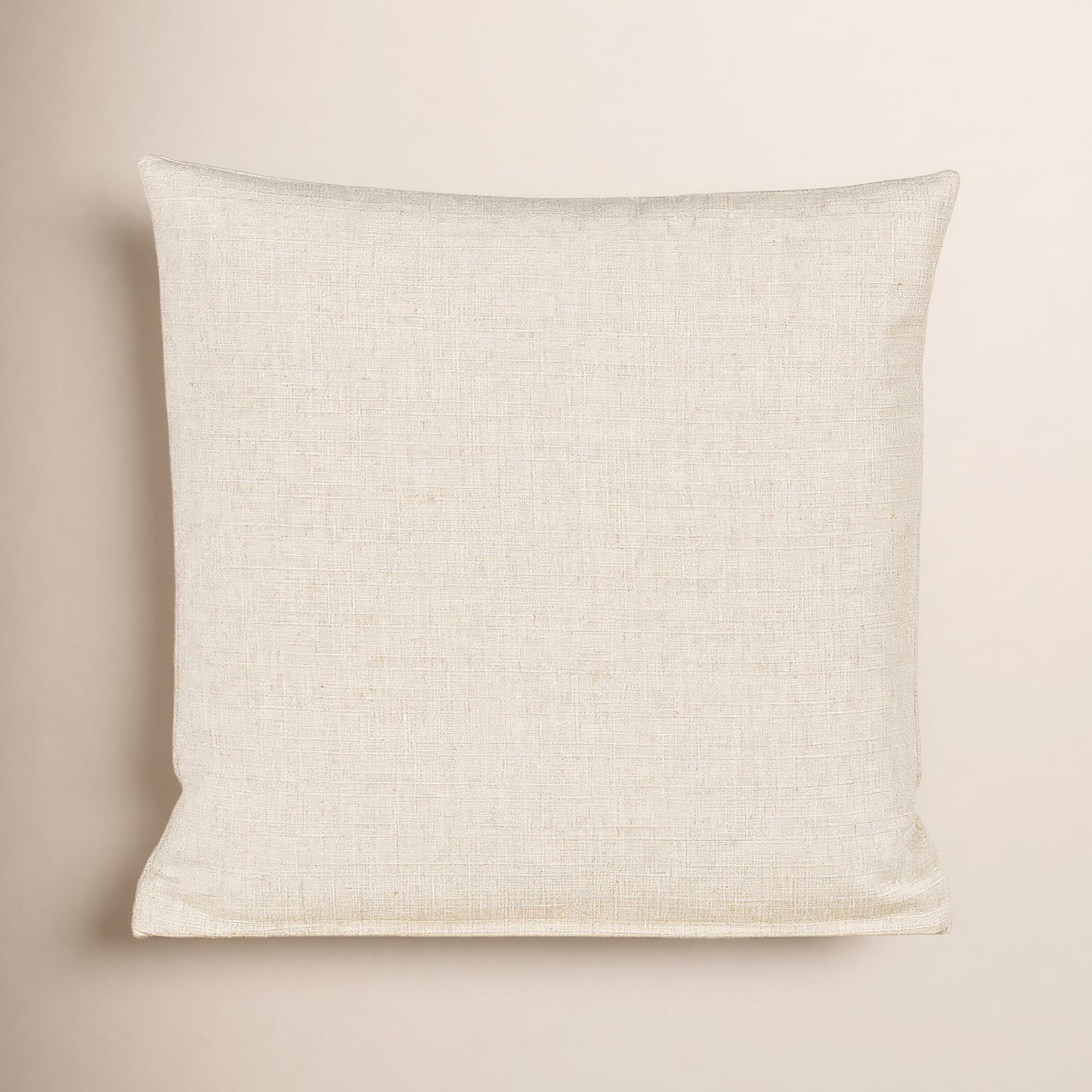 Indy Faux Linen Accent Pillow, Square 20", Polyester, Cream