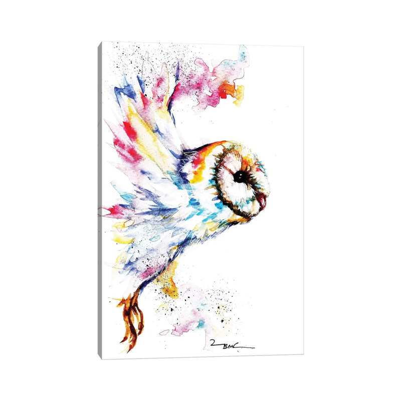 Hibou de minuit, H 26 po x l 18 po x 1,5 po, Toile tendue