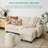 Shaine Linen Sectional Sofa Couch w/ Chaise Lounge, Reversible Ottoman Bench-351123920