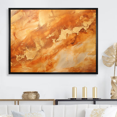 Cuivre, or, vortex luxuriant II - spirales abstraites, impressions sur toile