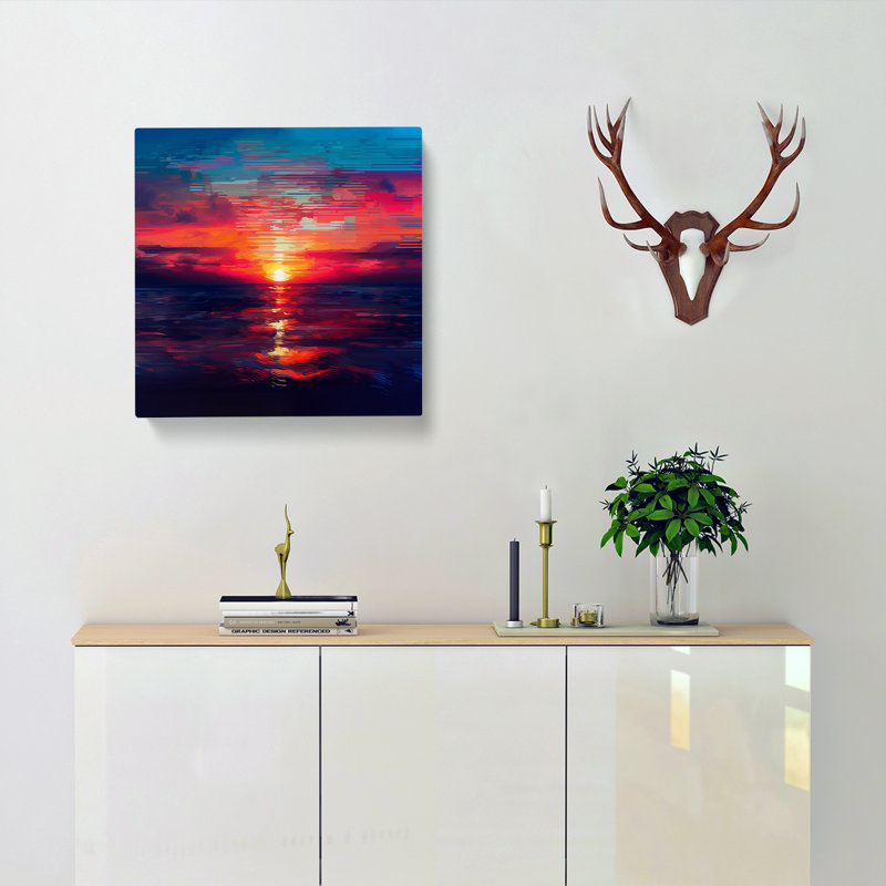 Sunrise Glitch Art - Wrapped Canvas, 35cm H x 35cm W x 3cm D