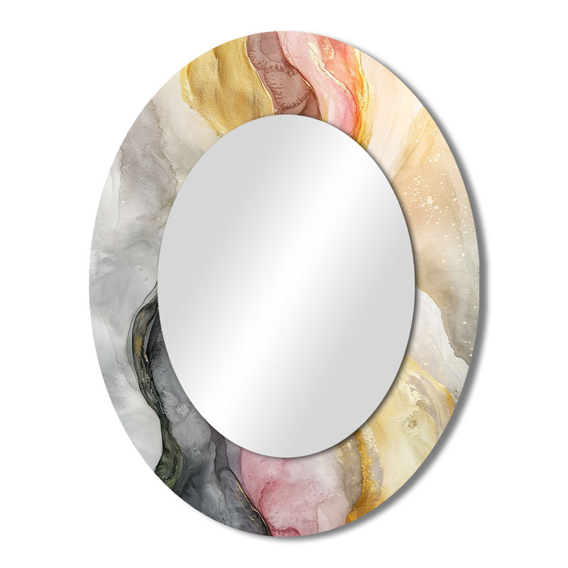 Décoration pour miroir mural Celestial Balance of Sinai Pearl Marble I - Doré, 43 po x 33 po