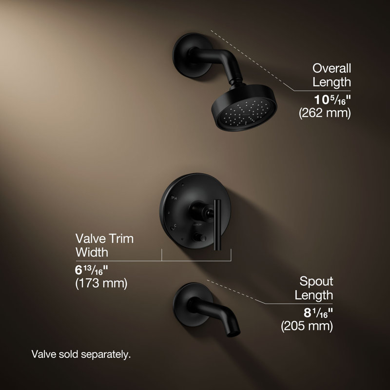 Purist® Tub and Shower Faucet, Matte Black, Lever