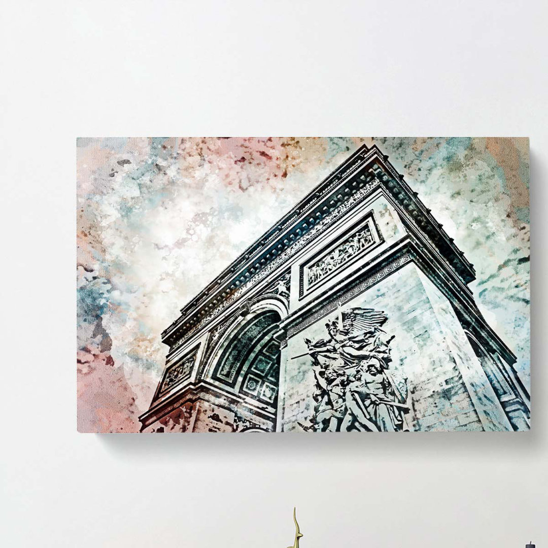 Arc de Triomphe in Paris France in Abstract - Wrapped Canvas
