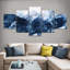 Paysage abstrait montagnes enneigées sur toile, reproduction de 5 pièces-92899950
