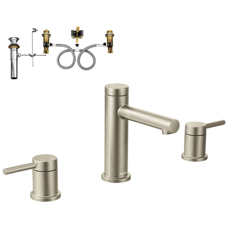 Align 2-Handle Lavatory Widespread Bathroom Faucet, Brushed Nickel