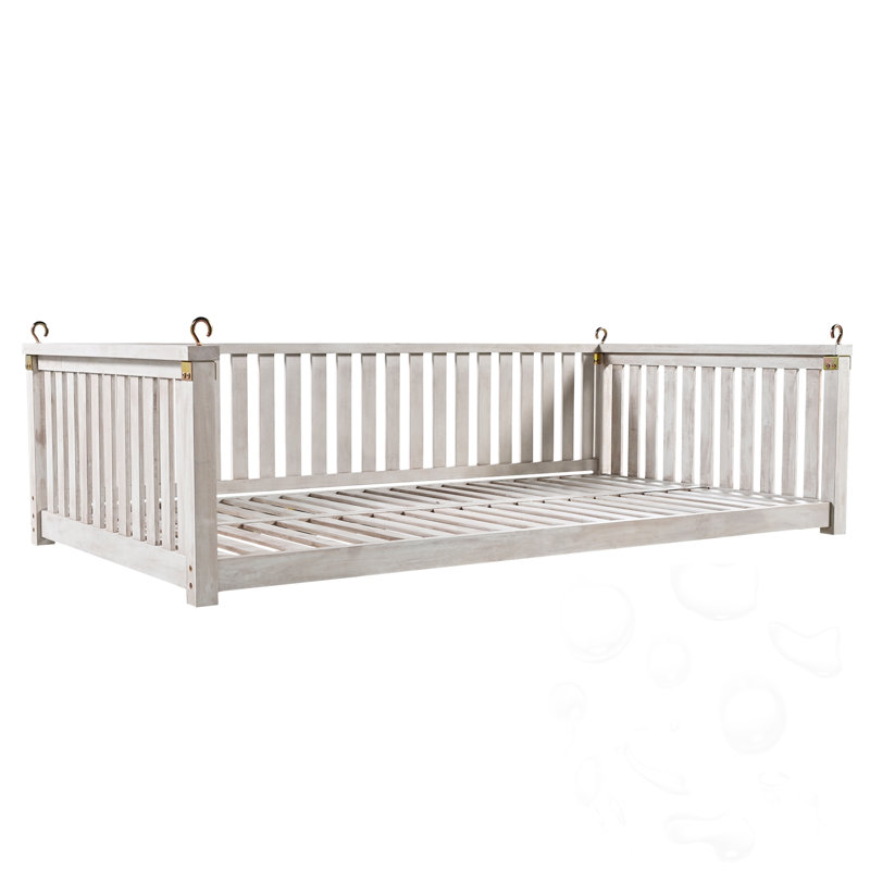 Balancelle en bois pour lit simple avec cordes, Blanc