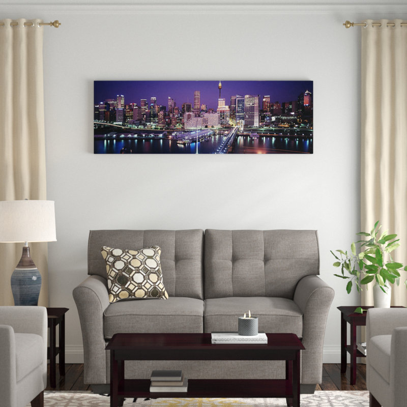 « vue partielle de l’horizon du centre-ville, sydney, australie », reproduction de photo sur toile, Toile tendue