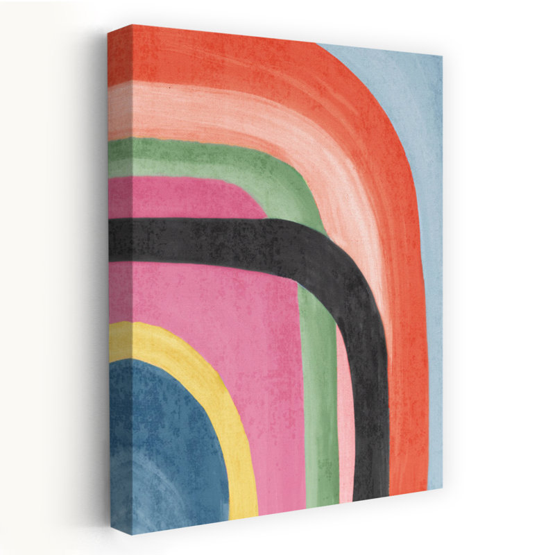 «Colorful Layers in Harmony I», art mural contemporain abstrait, 18" H x 12" W