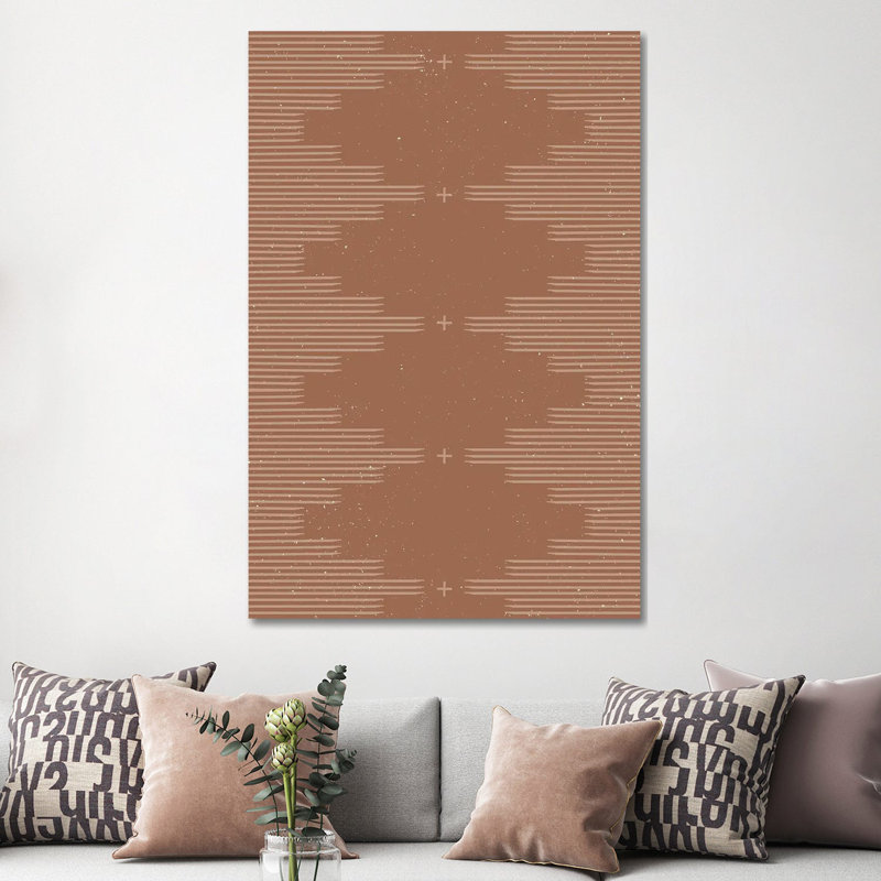 Southwestern Minimalist in Camel Brown 1 Piece Wrapped Canvas Wall Art, 152.5 cm H x 101.5 cm W