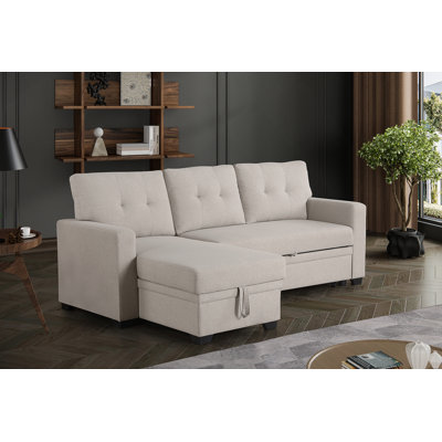 Canapé modulaire convertible rembourré avec méridienne coulissante