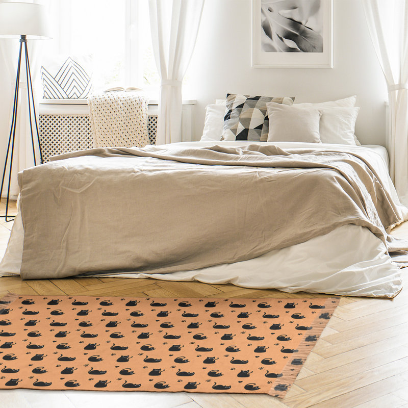 Tapis orange à motif de chat Mcguigan, Non