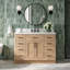 Tidworth 48'' Solid Wood Single Bathroom Vanity with 1.5'' Carrara Quartz Top Sink-761863593-739563218