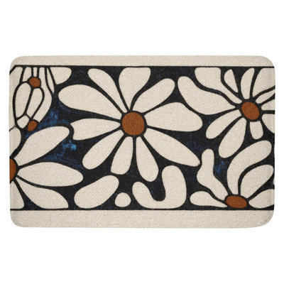 Daisy Pattern Bath Rug, 16 X 24
