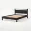 Lit plateforme en bois massif avec tête de lit Signature, double, finition noire, aucun sommier requis, assemblage facile-1343968744-1343968745-1343968747