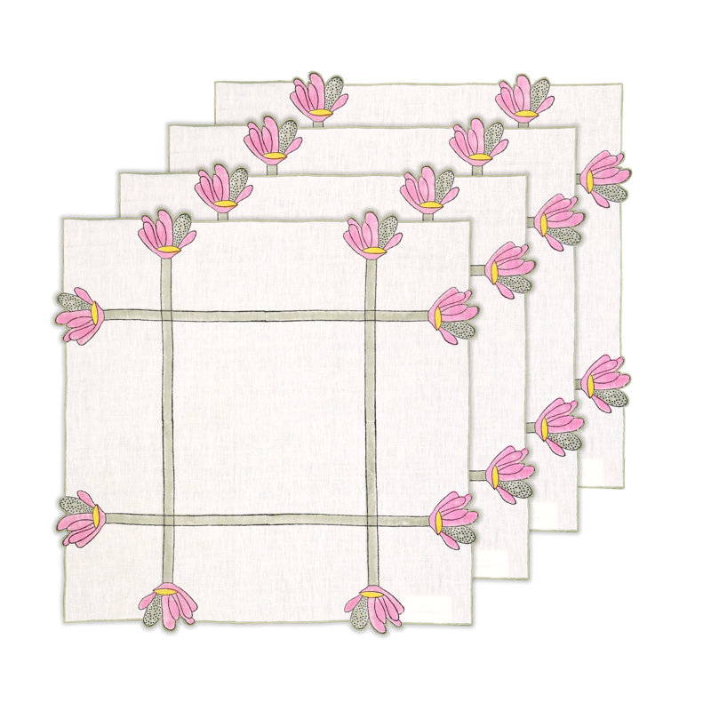 Cactus Table Placemat 20x20 Inch, Pink