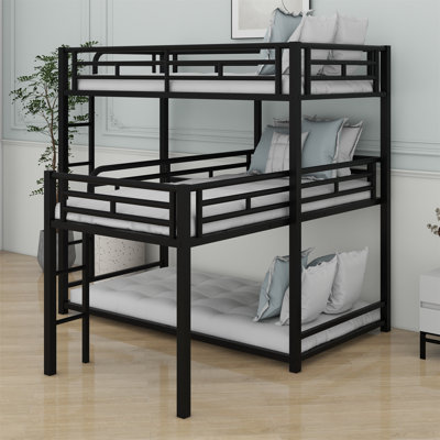 L-Shaped Metal Triple Bunk Bed