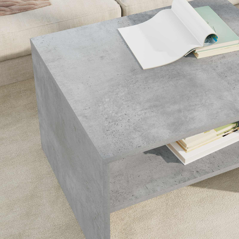 Coffee Table with Storage, 40cm. H x 60cm. L x 50cm. W, Concrete Grey