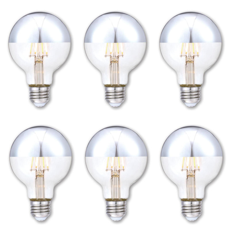 4,5 watts (équivalent à 40 watts), demi-ampoule à DEL à intensité variable G25 à intensité variable, paquet de 6, culot moyen E26