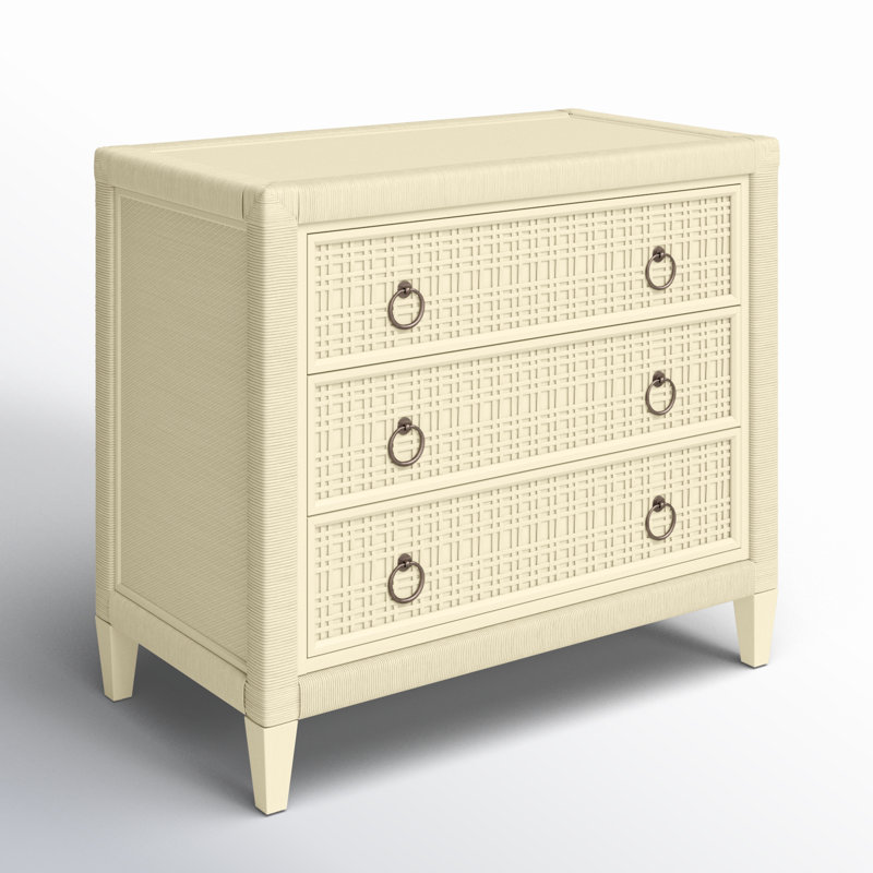Naples 3 Drawer 36" W Dresser, Bisque, No, Satin Nickel