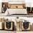 28" Fluted Night Stand & Modern Bedside Table, 3 Drawer Nightstand with Charging Station-506232605