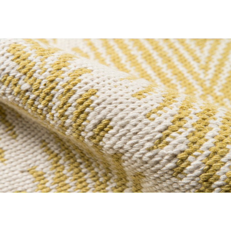 River Geometric Handmade Flatweave Orange Area Rug, Rectangle 7'6" x 9'6", Yellow