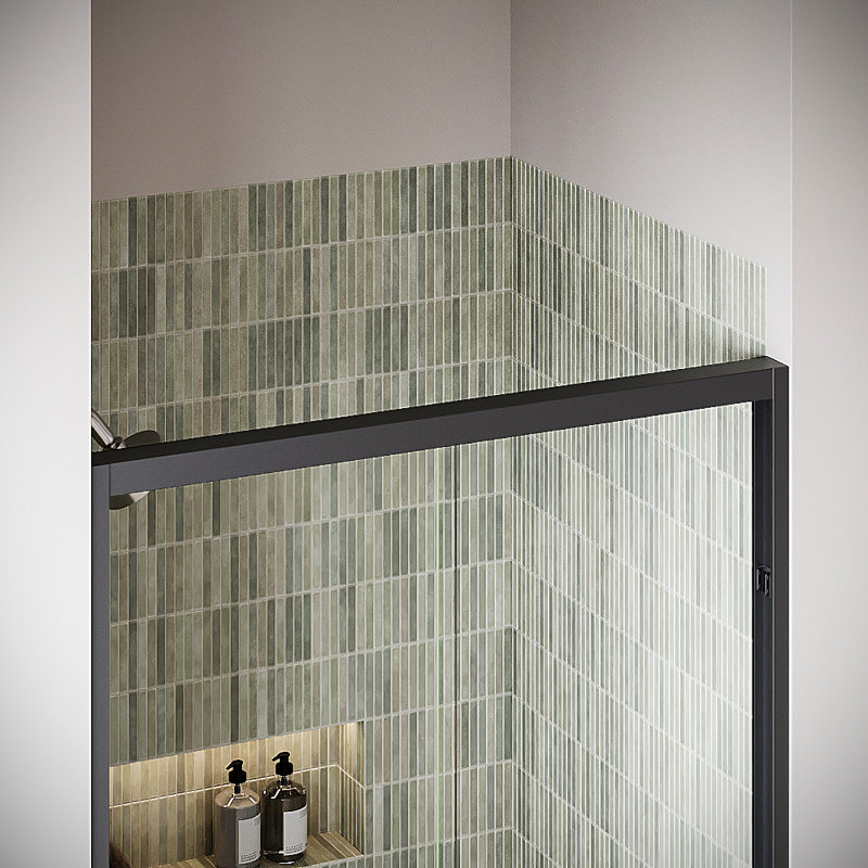 Senio 60'' x 76'' Framed Sliding Shower Door with CrystalTech Treated 5/16'' Tempered, Clear Glass, Polished Chrome Hardware