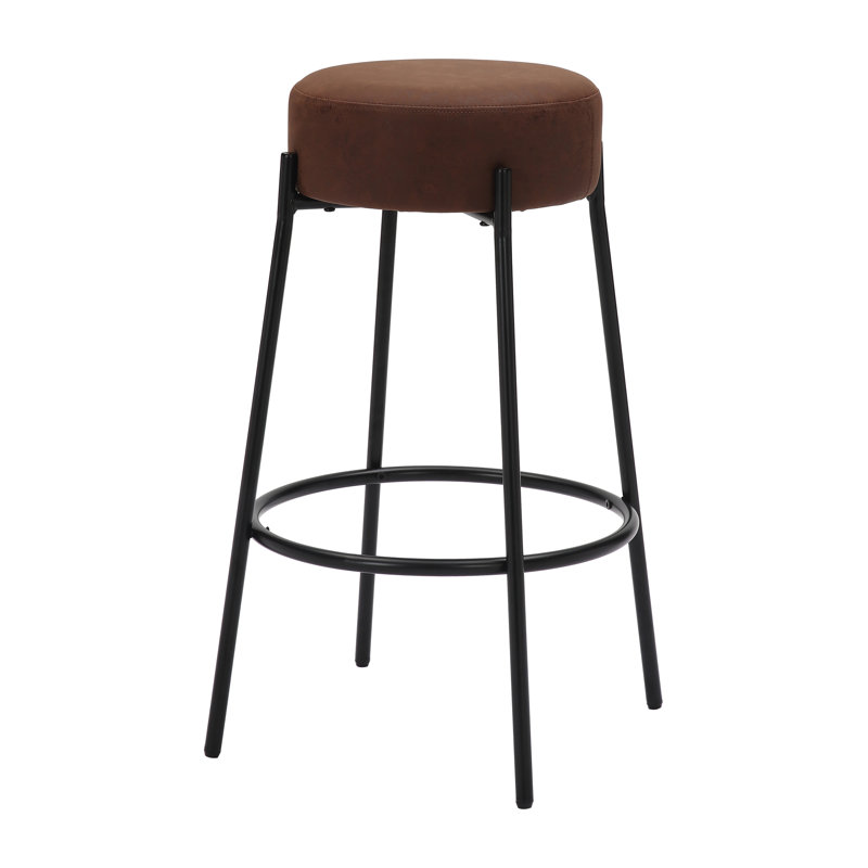 Yes Faux Leather Bar Stool, Brown