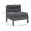 Fauteuil modulaire d'extérieur, bois de pin gris, capitonné 25 po