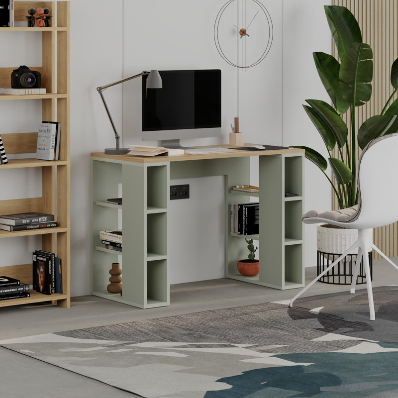 Standing Desk, Natural, Natural/Green