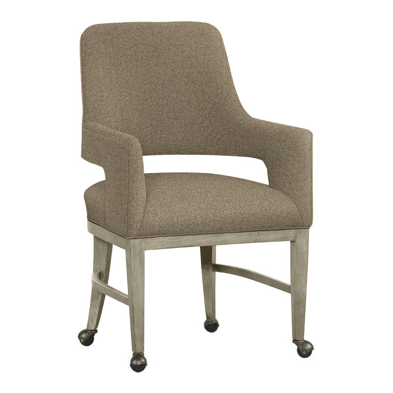 Chaise avec accoudoirs Josie, Amande chamois, Noisette 9508