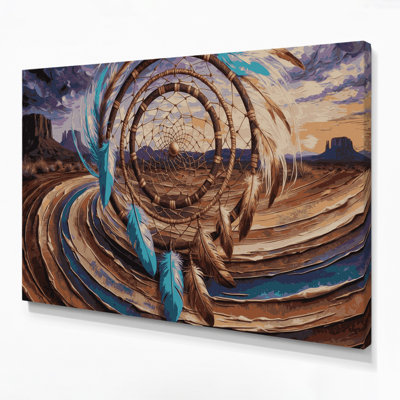 Southwestern Cowboy Native American Inspired 72 Black Canvas Wall Art