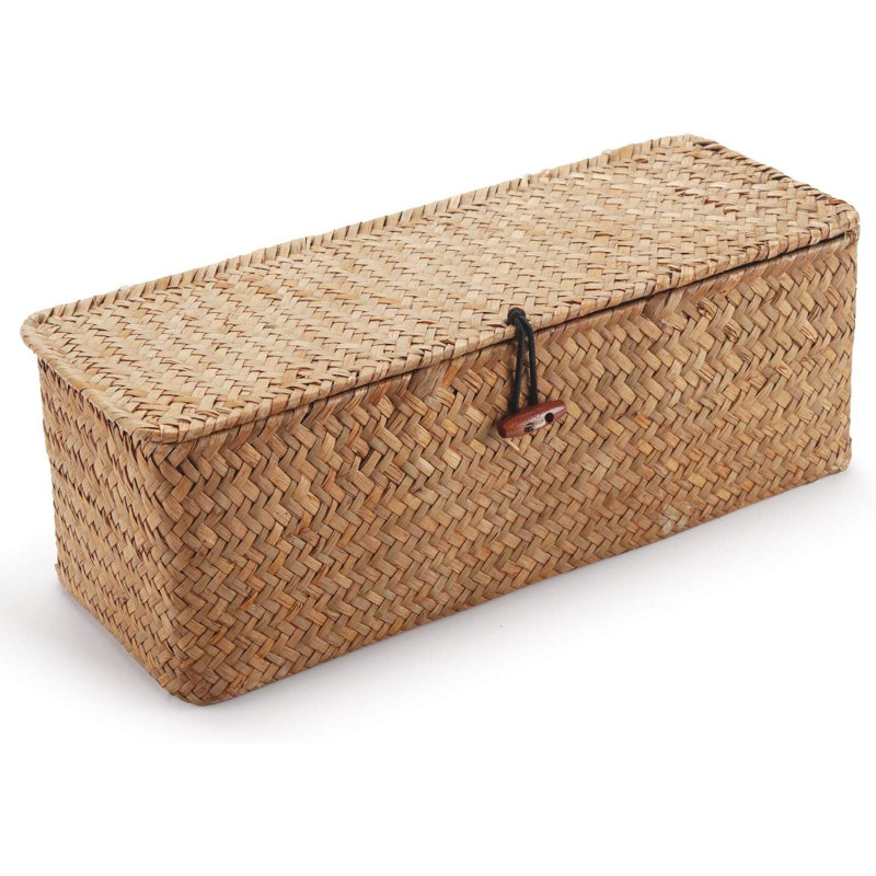 Panier de rangement Seagrass avec couvercle, 40, H 4,33 po x l 12,99 po x P 5,12 po
