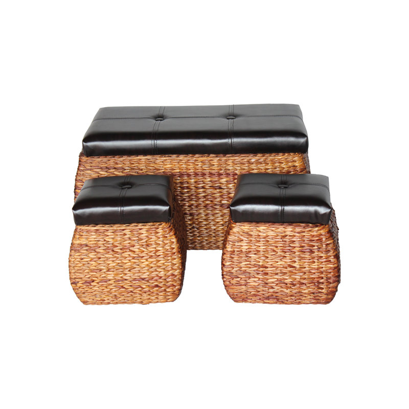 Faux Leather Ottoman