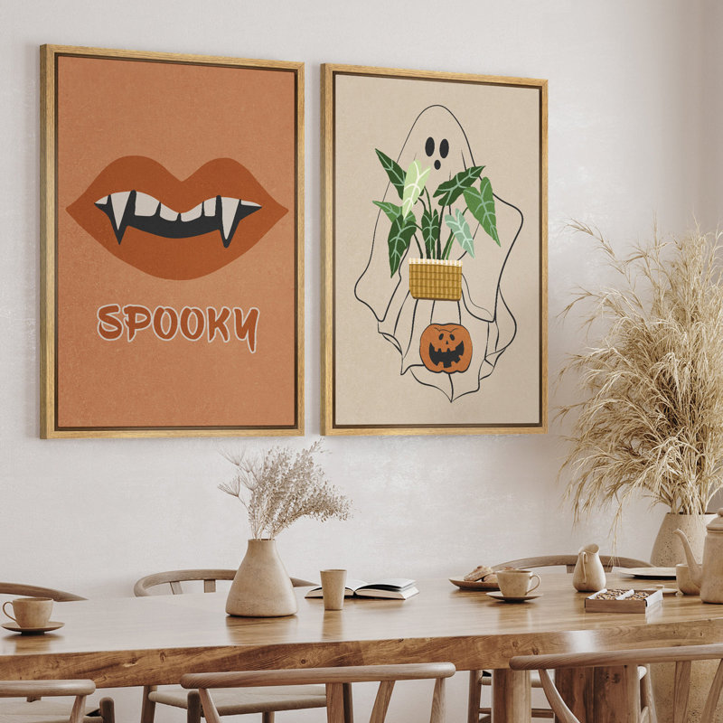«Moody skull Halloween Ghost Spooky», art mural encadré, impression numérique sur toile, impression numérique sur toile