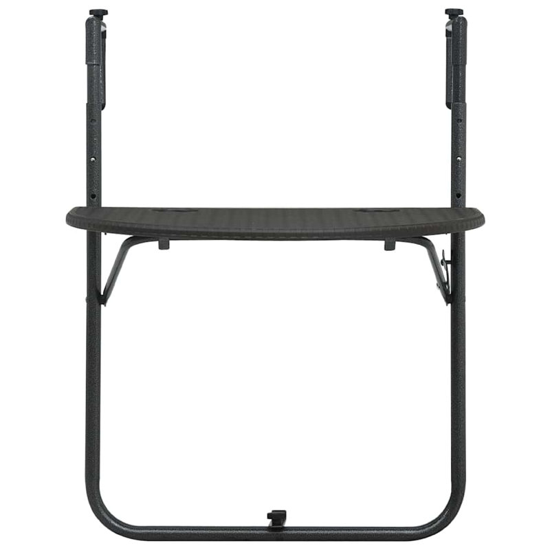 Table de balcon pliante Ruby, rotin poly, cadre brun mat, Brun