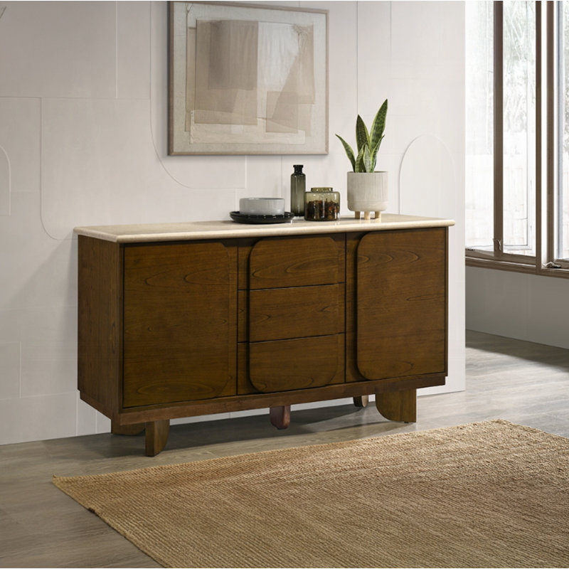 Kasha Server W/natural Marble Top