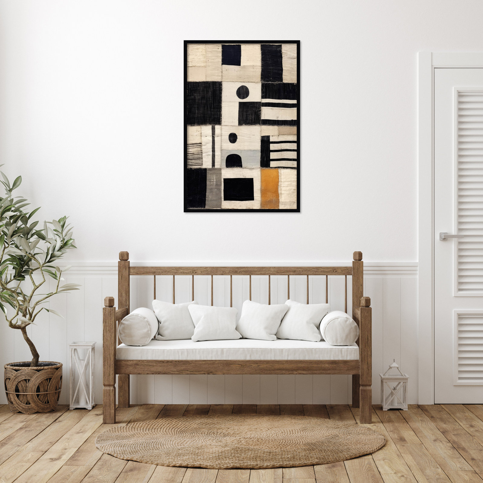 Galya "Sewn Fabric" Print by Treechild, Black, 41" H x 28" W