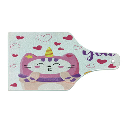 East Urban Home Glass Cat Cutting Board
