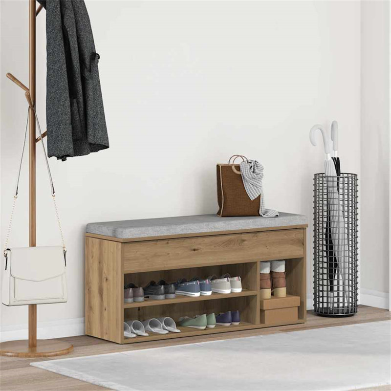 Chawana 10 Pair Shoe Storage Bench, Brown
