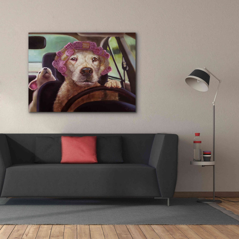 «Mommy Chauffeur» par Lucia Heffernan, reproduction sur toile tendue, H 40 po x l 54 po x P 1,5 po