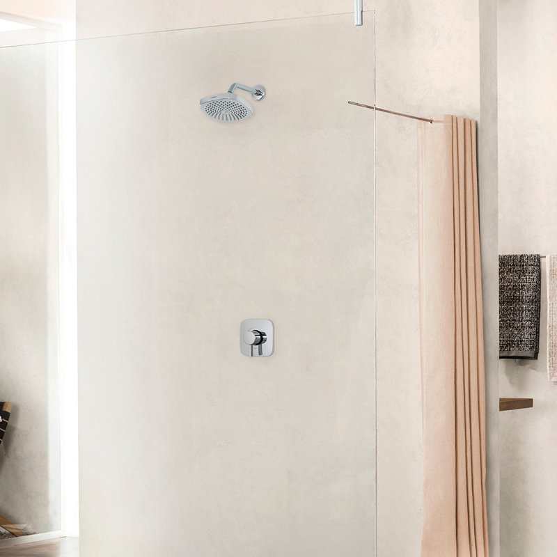 Croma Select E Pressure-Balanced Thermostatic Shower Faucet with Rough-in Valve, Chrome
